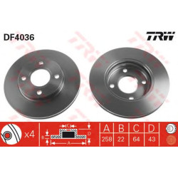 Kočioni disk TRW DF4036