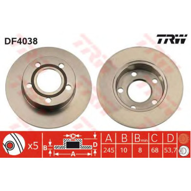 Kočioni disk TRW DF4038