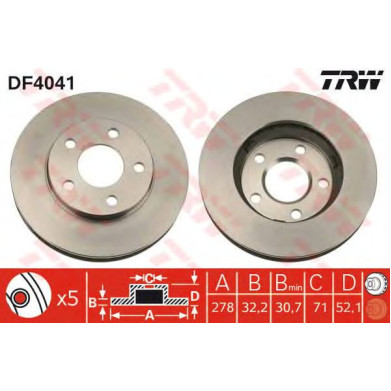 Kočioni disk TRW DF4041