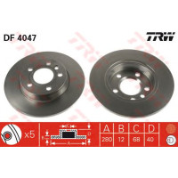 Kočioni disk TRW DF4047