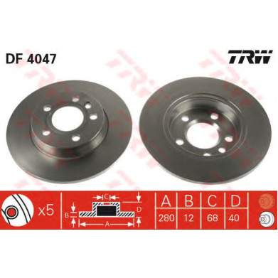 Kočioni disk TRW DF4047