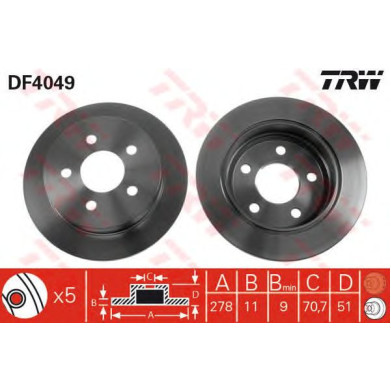 Kočioni disk TRW DF4049
