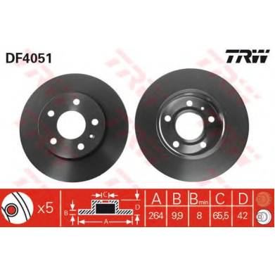 Kočioni disk TRW DF4051