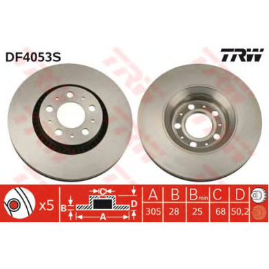 Kočioni disk TRW DF4053S