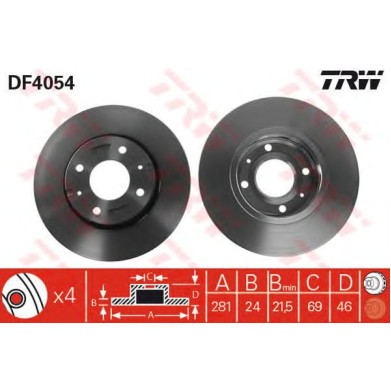 Kočioni disk TRW DF4054