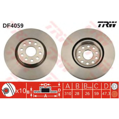Kočioni disk TRW DF4059