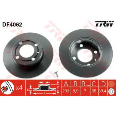 Kočioni disk TRW DF4062