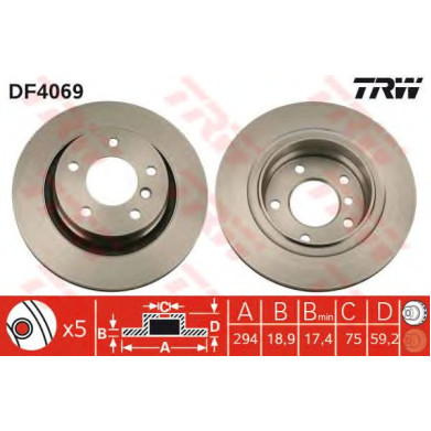 Kočioni disk TRW DF4069
