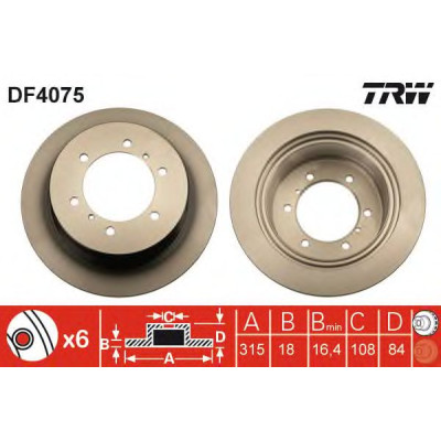 Kočioni disk TRW DF4075