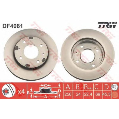 Kočioni disk TRW DF4081