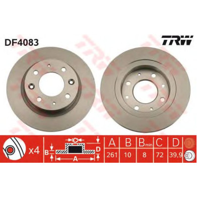 Kočioni disk TRW DF4083