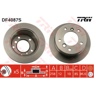 Kočioni disk TRW DF4087S