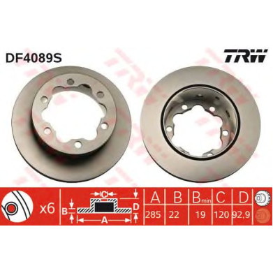 Kočioni disk TRW DF4089S