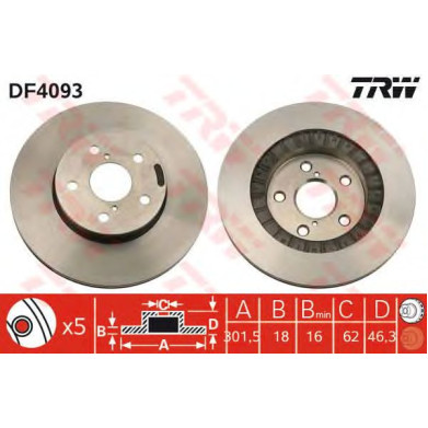 Kočioni disk TRW DF4093