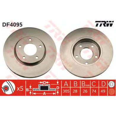 Kočioni disk TRW DF4095