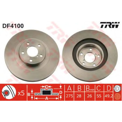 Kočioni disk TRW DF4100