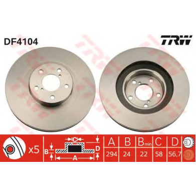 Kočioni disk TRW DF4104