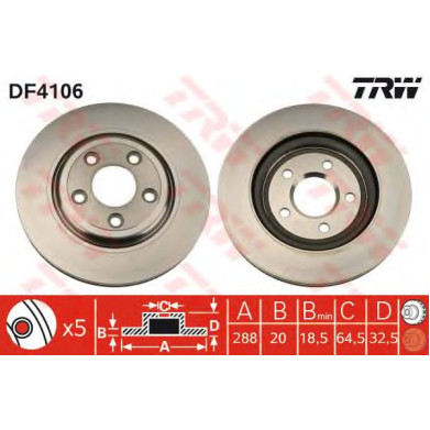 Kočioni disk TRW DF4106