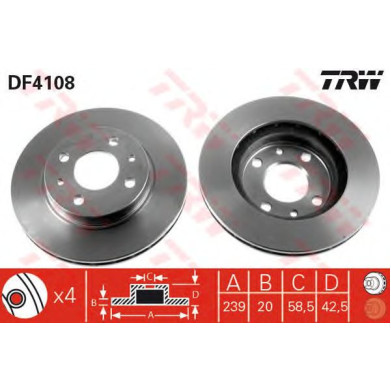 Kočioni disk TRW DF4108