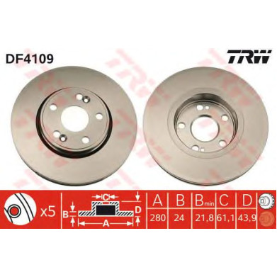 Kočioni disk TRW DF4109