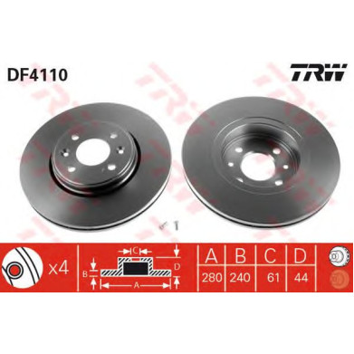 Kočioni disk TRW DF4110
