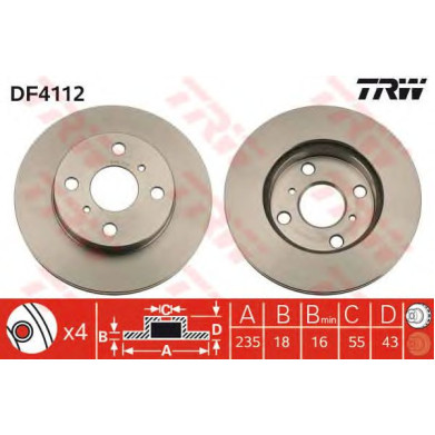 Kočioni disk TRW DF4112