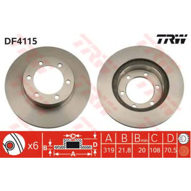 Kočioni disk TRW DF4115
