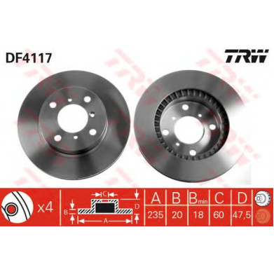 Kočioni disk TRW DF4117