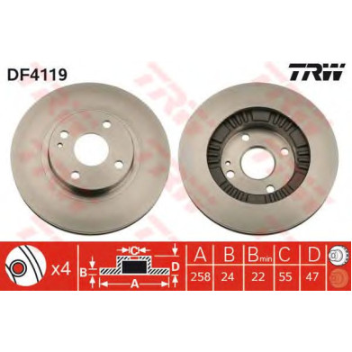 Kočioni disk TRW DF4119