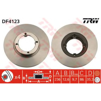 Kočioni disk TRW DF4123