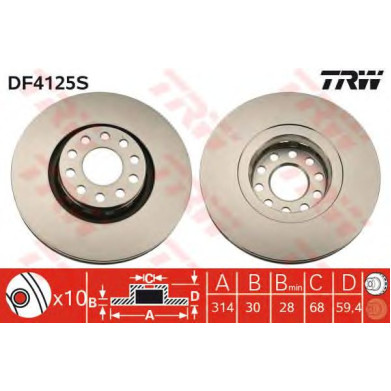 Kočioni disk TRW DF4125S