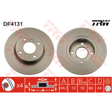 Kočioni disk TRW DF4131