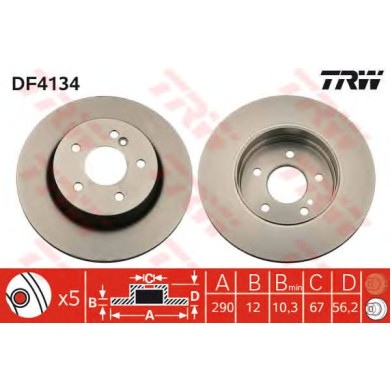 Kočioni disk TRW DF4134