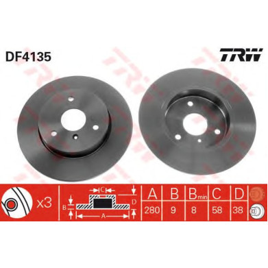 Kočioni disk TRW DF4135