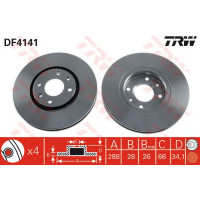 Kočioni disk TRW DF4141