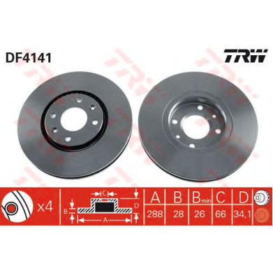Kočioni disk TRW DF4141