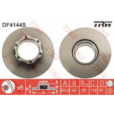 Kočioni disk TRW DF4144S