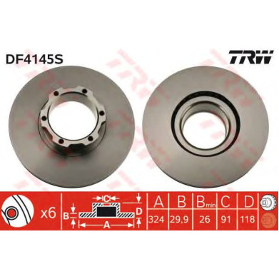 Kočioni disk TRW DF4145S