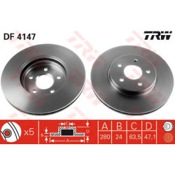 Kočioni disk TRW DF4147