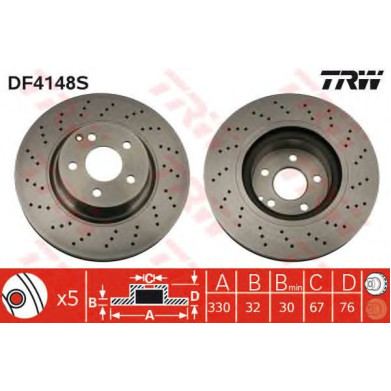 Kočioni disk TRW DF4148S