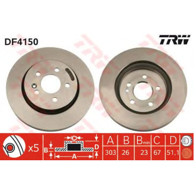 Kočioni disk TRW DF4150