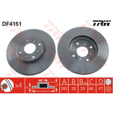 Kočioni disk TRW DF4151