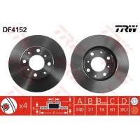 Kočioni disk TRW DF4152