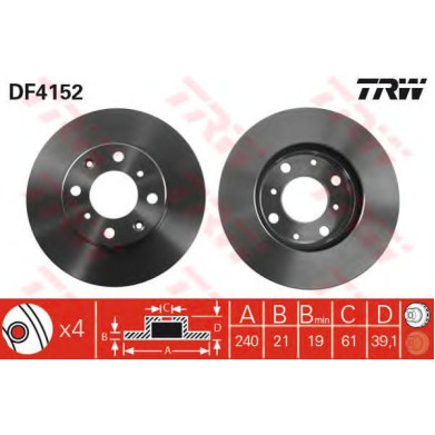 Kočioni disk TRW DF4152