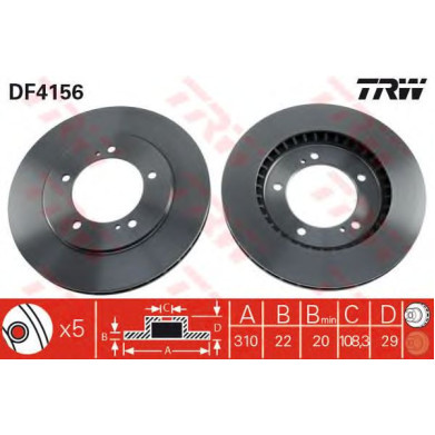 Kočioni disk TRW DF4156