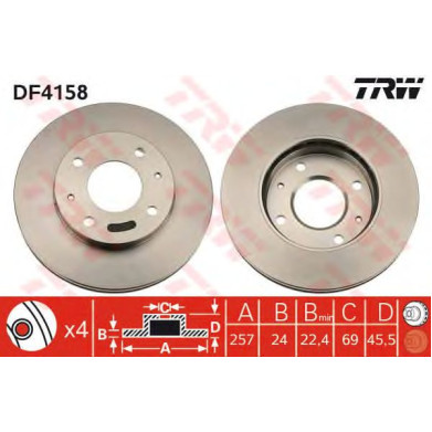 Kočioni disk TRW DF4158