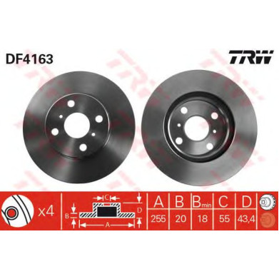 Kočioni disk TRW DF4163