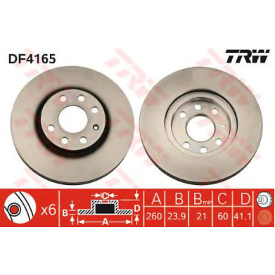 Kočioni disk TRW DF4165