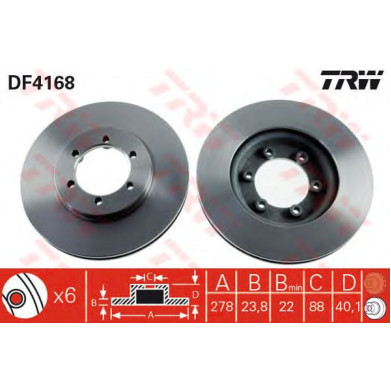 Kočioni disk TRW DF4168