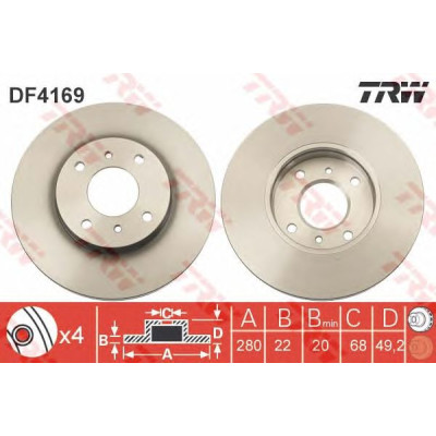 Kočioni disk TRW DF4169